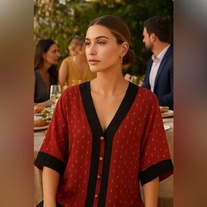 VINTAGE Anthropologie Y2K Plenty by: Tracey Reese 97% Silk Blouse S